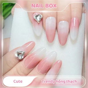 Nail box cute trendy hồng thạch