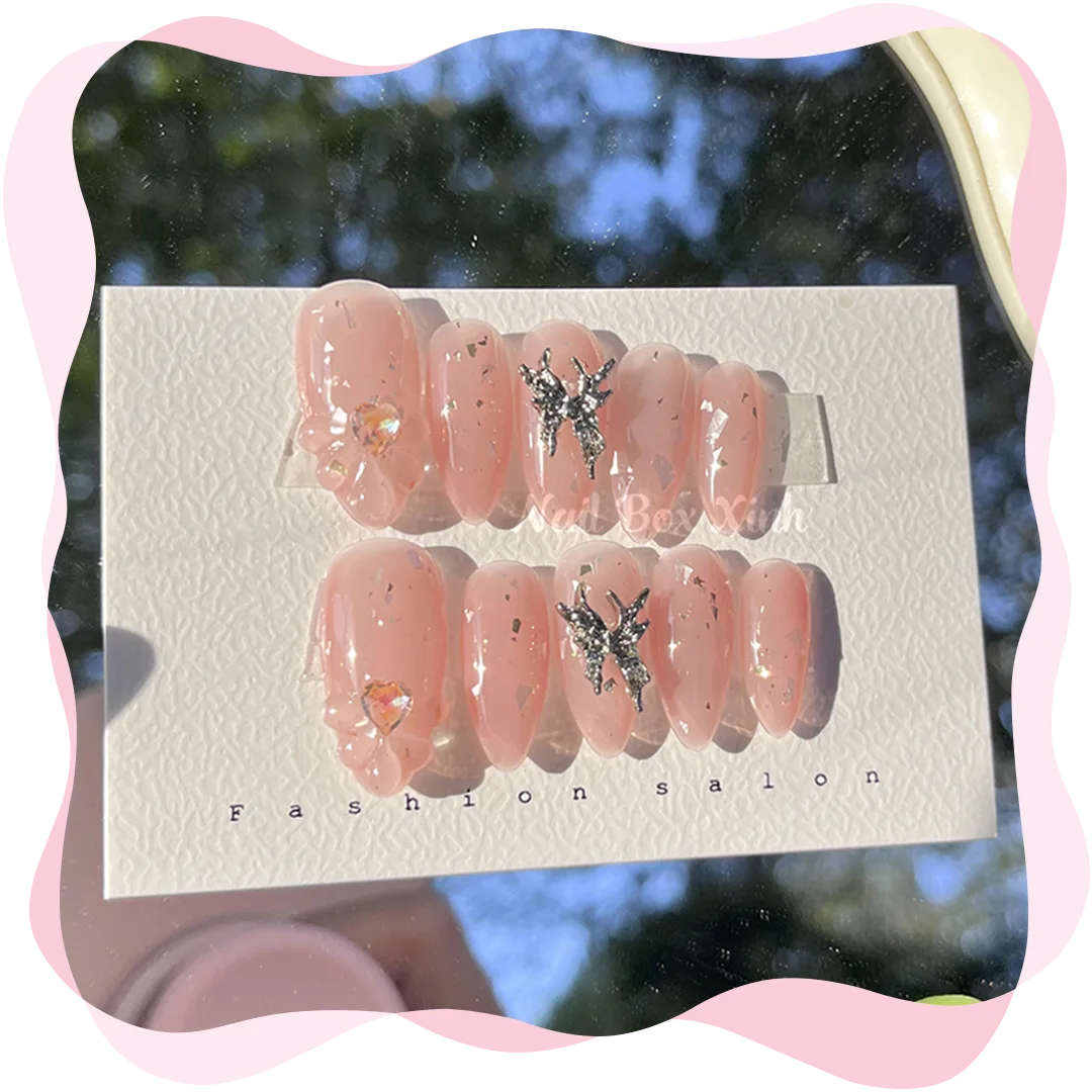 nail box dễ thương đơn giản vẽ nổi