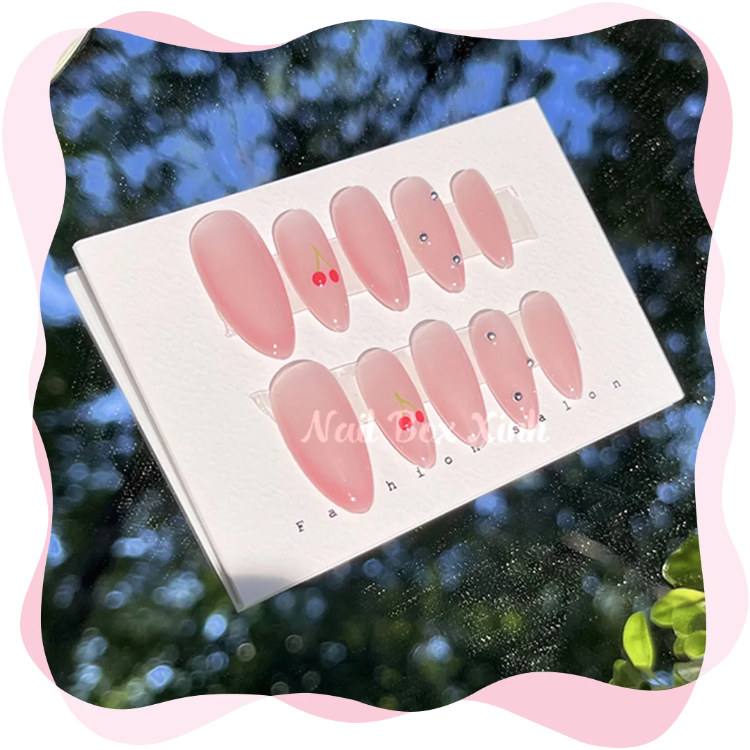 Nail box dễ thương nhẹ nhàng cherry
