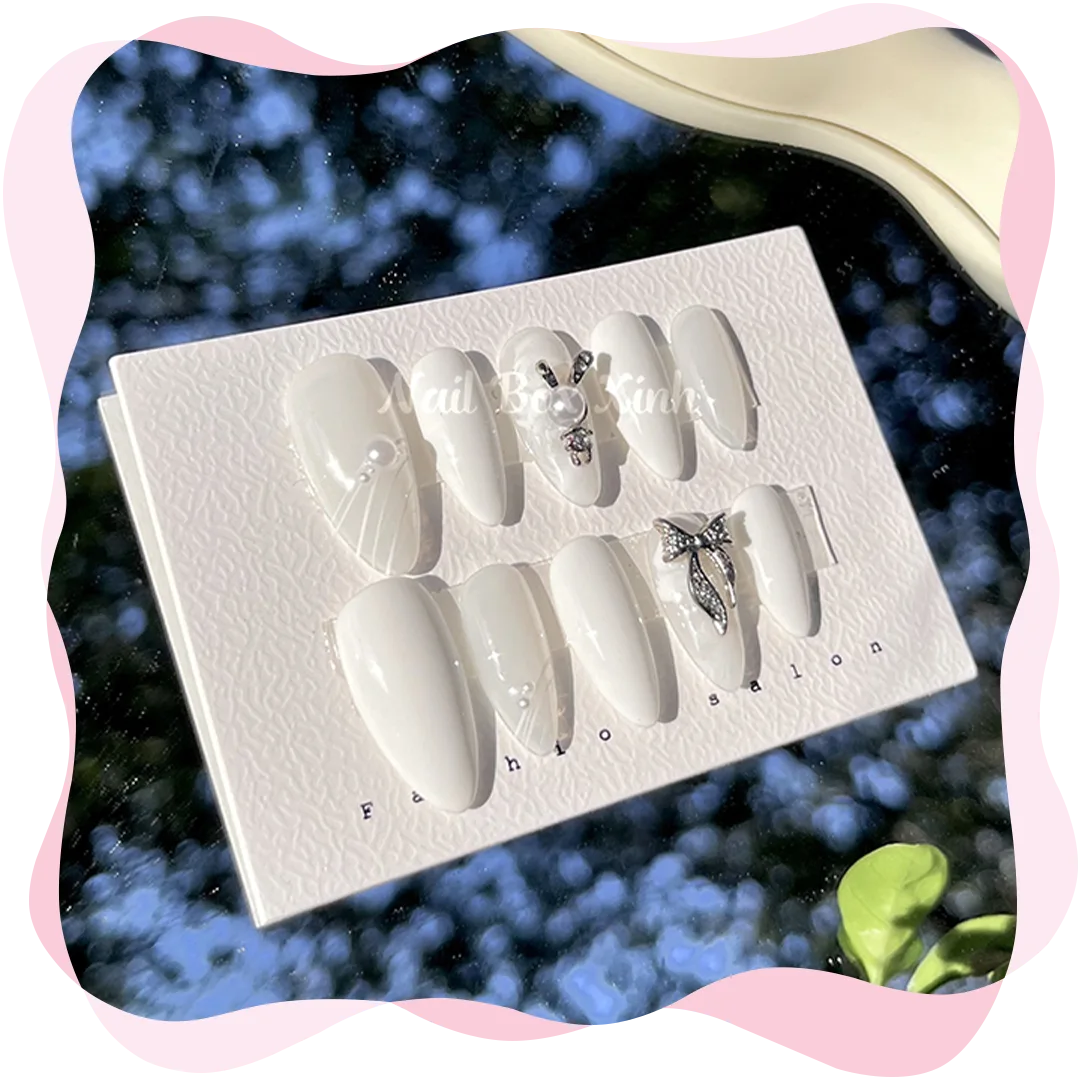 Nail box thiết kế cao cấp đính nơ