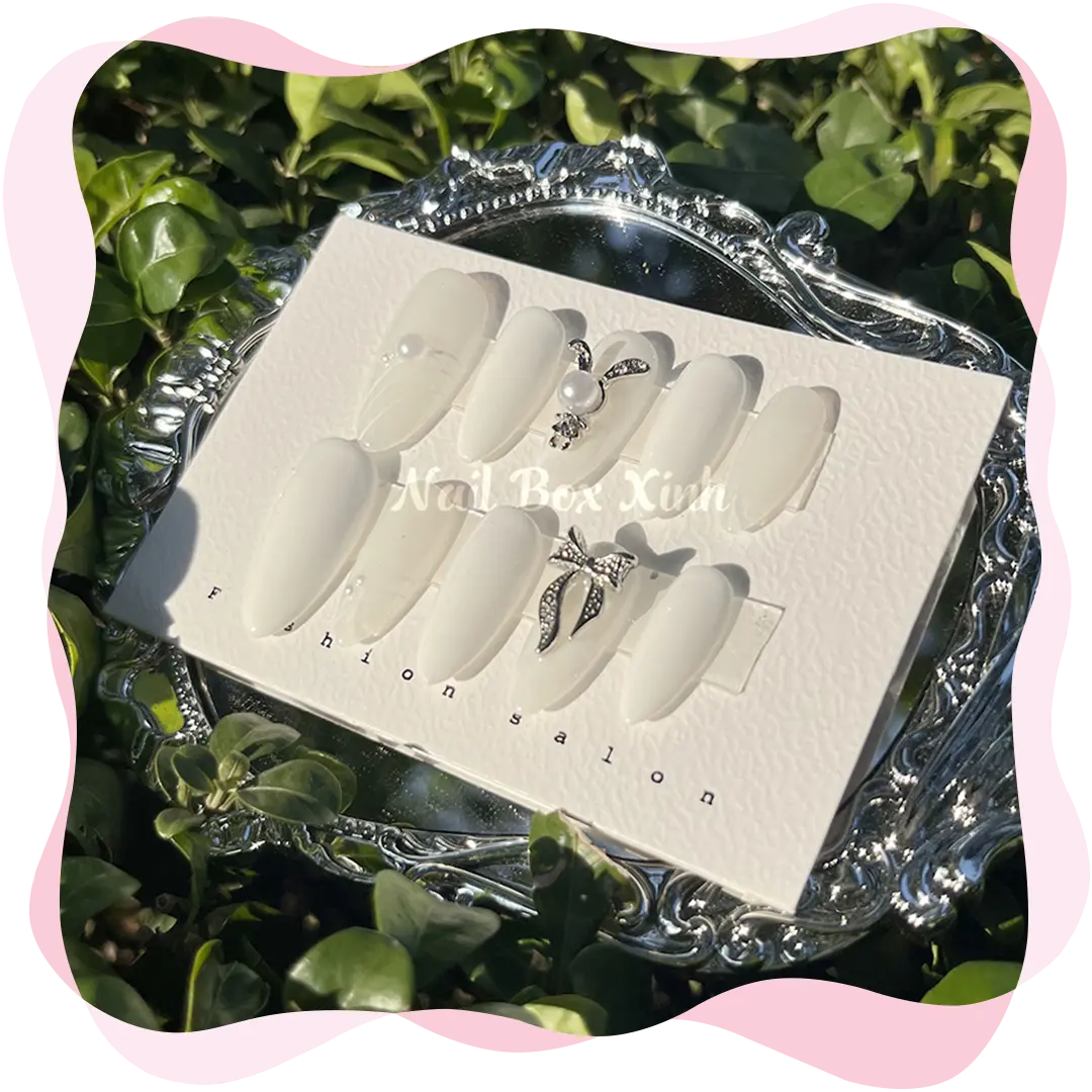 Nail box thiết kế cao cấp đính nơ